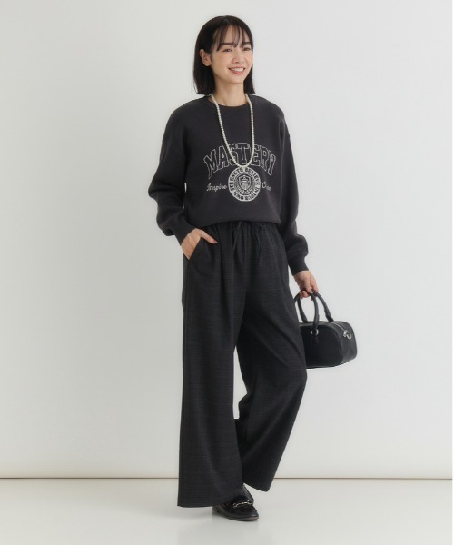 Right-on（ライトオン）の「【HONEYSUCKLE ROSE】【｢楽｣して｢ちゃんと見え｣が一番使える！】無地見えTRチェックイージーパンツ(ウエストゴム・ストレッチ・秋カラー・体型を拾いにくい)（その他パンツ・レディース・ダークグレー/ブラウン・M/L/S）」の17枚目の写真