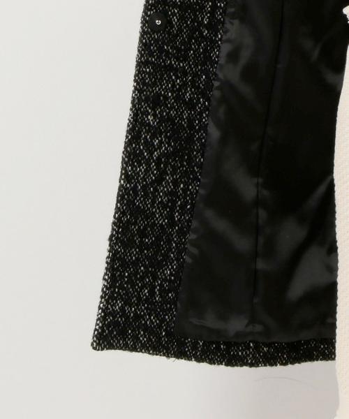 Jewel Changes（ジュエルチェンジズ）の「〓 ★JOC ツイード 袖ファー付き ノーカラーコート 2（その他アウター・レディース・ブラウン/ブラック・36/38）」の9枚目の写真