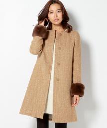 Jewel Changes 2way 袖ファー ノーカラーコート Jewel Changes 