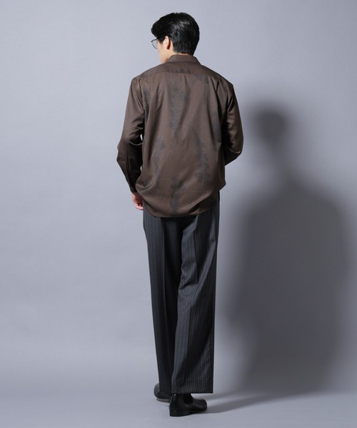 セール】「EDITORIAL PRINT」シルキータッチシャツ（シャツ/ブラウス