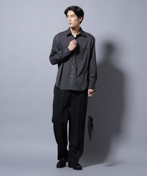 セール】「EDITORIAL PRINT」シルキータッチシャツ（シャツ/ブラウス