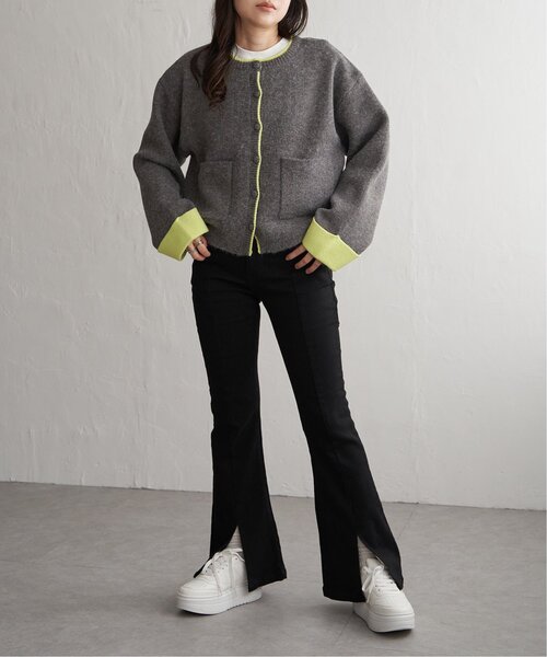 VENCEEXCHANGE（ヴァンスエクスチェンジ）の「アルパカタッチ配色カーディガン（カーディガン/ボレロ・レディース・アイボリー/ブラウン/チャコール・FREE）」の21枚目の写真