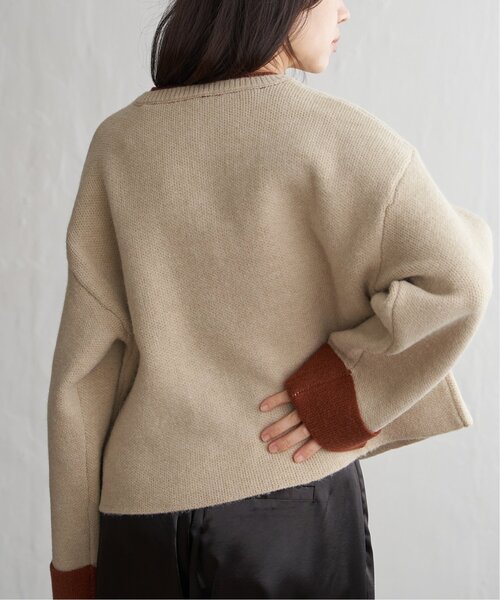 VENCEEXCHANGE（ヴァンスエクスチェンジ）の「アルパカタッチ配色カーディガン（カーディガン/ボレロ・レディース・アイボリー/ブラウン/チャコール・FREE）」の18枚目の写真