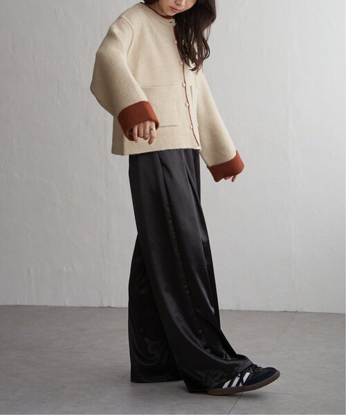 VENCEEXCHANGE（ヴァンスエクスチェンジ）の「アルパカタッチ配色カーディガン（カーディガン/ボレロ・レディース・アイボリー/ブラウン/チャコール・FREE）」の16枚目の写真