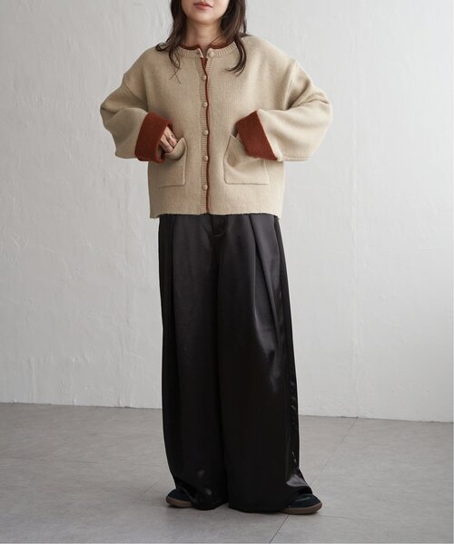 VENCEEXCHANGE（ヴァンスエクスチェンジ）の「アルパカタッチ配色カーディガン（カーディガン/ボレロ・レディース・アイボリー/ブラウン/チャコール・FREE）」の15枚目の写真