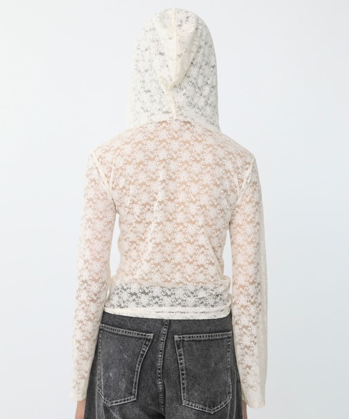 Heart Tattoo(ハートタトゥー)の「lace chain hoodie / レースチェーンフーディ(パーカー・レディース・ホワイト/ブラック・FREE)」の20枚目の写真