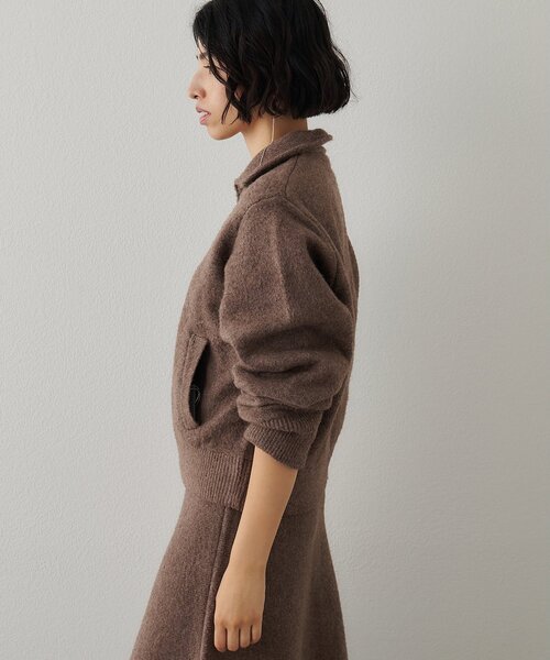 Whim Gazette（ウィムガゼット）の「ニットブルゾン（ブルゾン・レディース・モカ/グレー・FREE）」の5枚目の写真