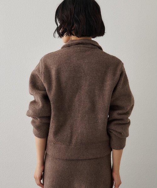 Whim Gazette（ウィムガゼット）の「ニットブルゾン（ブルゾン・レディース・モカ/グレー・FREE）」の8枚目の写真