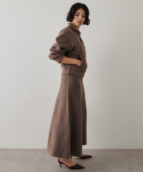 Whim Gazette（ウィムガゼット）の「ニットブルゾン（ブルゾン・レディース・モカ/グレー・FREE）」の10枚目の写真