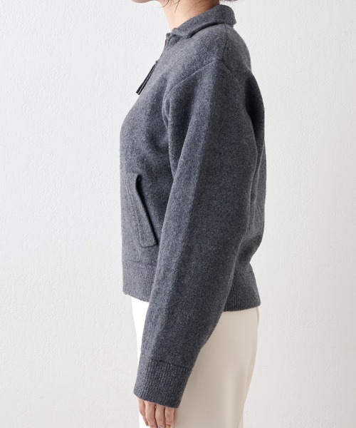 Whim Gazette（ウィムガゼット）の「ニットブルゾン（ブルゾン・レディース・モカ/グレー・FREE）」の16枚目の写真