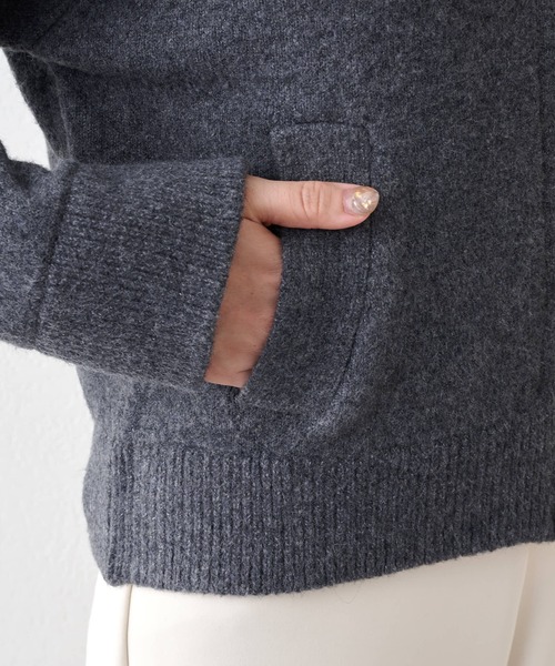 Whim Gazette（ウィムガゼット）の「ニットブルゾン（ブルゾン・レディース・モカ/グレー・FREE）」の20枚目の写真