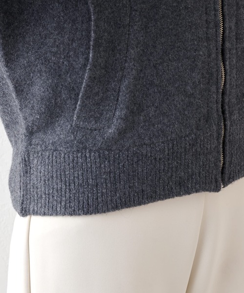 Whim Gazette（ウィムガゼット）の「ニットブルゾン（ブルゾン・レディース・モカ/グレー・FREE）」の21枚目の写真