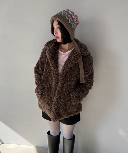 SANSeLF(サンセルフ)の「【SANSeLF】 フェアアイルパターンニットキャップ 厚手リブ saa25a093(ニットキャップ/ビーニー・レディース・マルチ・FREE)」の6枚目の写真