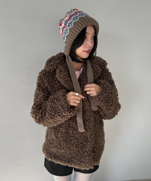 SANSeLF(サンセルフ)の「【SANSeLF】 フェアアイルパターンニットキャップ 厚手リブ saa25a093(ニットキャップ/ビーニー・レディース・マルチ・FREE)」の7枚目の写真