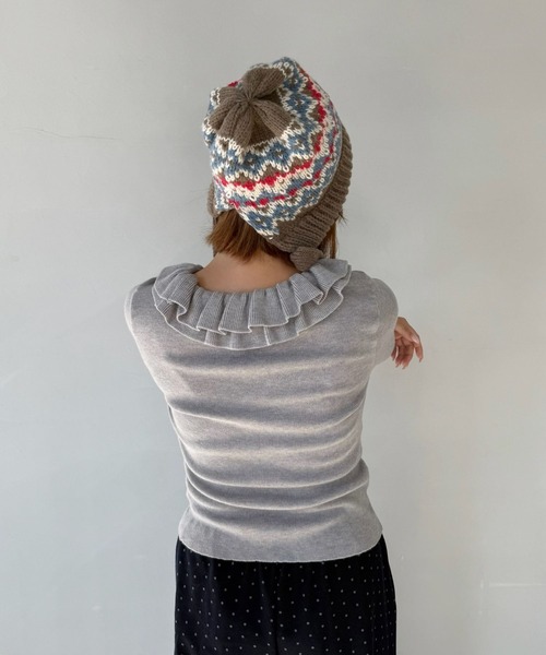 SANSeLF(サンセルフ)の「【SANSeLF】 フェアアイルパターンニットキャップ 厚手リブ saa25a093(ニットキャップ/ビーニー・レディース・マルチ・FREE)」の14枚目の写真
