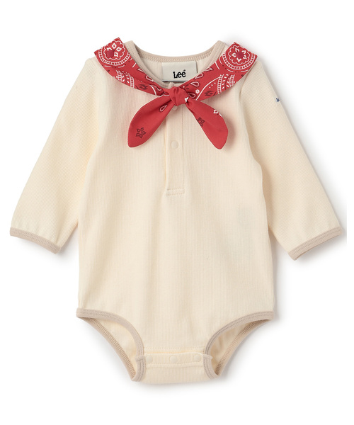 petit main(プティマイン)の「【Lee】バンダナ付きロンパース(ロンパース・キッズ・ホワイト系その他/アイボリー・70cm/80cm)」の1枚目の写真