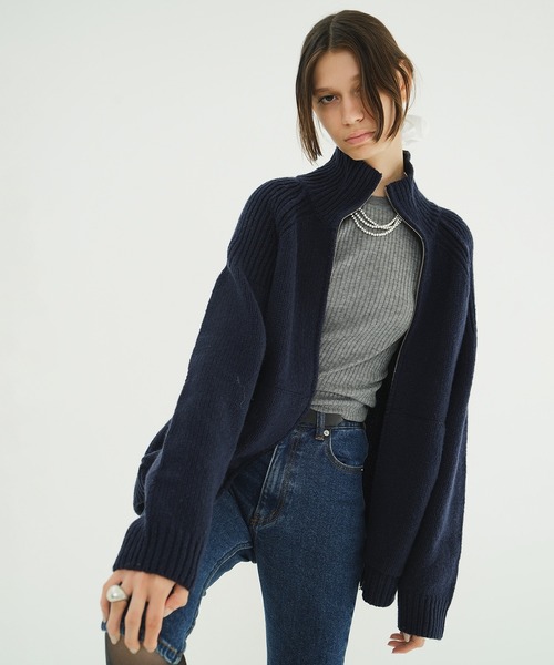 CLANE(クラネ)の「POCKET ZIP KNIT TOPS(その他アウター・レディース・グレー/ベージュ/ネイビー・1/2)」の19枚目の写真