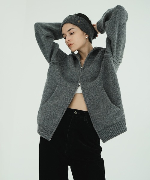 CLANE(クラネ)の「POCKET ZIP KNIT TOPS(その他アウター・レディース・グレー/ベージュ/ネイビー・1/2)」の11枚目の写真