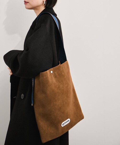 OUTDOOR PRODUCTS(アウトドアプロダクツ)の「【OUTDOOR PRODUCTS/アウトドアプロダクツ】Jacquard Tapelogo Tote/テープロゴ縦型トート(トートバッグ・メンズ・ダークブラウン/ブラック・FREE)」の1枚目の写真