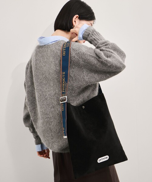 OUTDOOR PRODUCTS(アウトドアプロダクツ)の「【OUTDOOR PRODUCTS/アウトドアプロダクツ】Jacquard Tapelogo Tote/テープロゴ縦型トート(トートバッグ・メンズ・ダークブラウン/ブラック・FREE)」の2枚目の写真