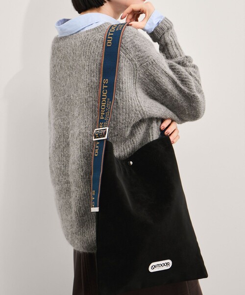 OUTDOOR PRODUCTS(アウトドアプロダクツ)の「【OUTDOOR PRODUCTS/アウトドアプロダクツ】Jacquard Tapelogo Tote/テープロゴ縦型トート(トートバッグ・メンズ・ダークブラウン/ブラック・FREE)」の5枚目の写真