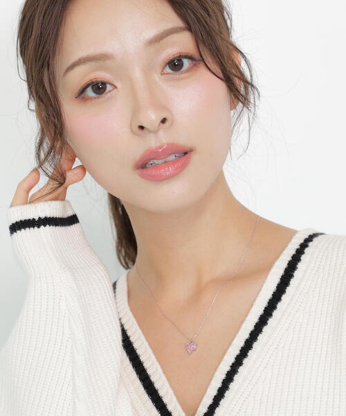 JILL by JILL STUART（ジルバイジルスチュアート）の「◇Cubicハートネックレス（ネックレス・レディース・シルバー/ピンク・FREE）」の18枚目の写真