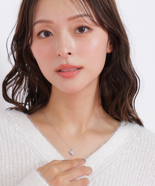 JILL by JILL STUART（ジルバイジルスチュアート）の「◇Cubicハートネックレス（ネックレス・レディース・シルバー/ピンク・FREE）」の9枚目の写真
