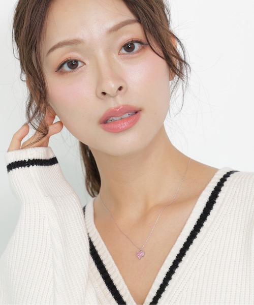 JILL by JILL STUART（ジルバイジルスチュアート）の「◇Cubicハートネックレス（ネックレス・レディース・シルバー/ピンク・FREE）」の12枚目の写真