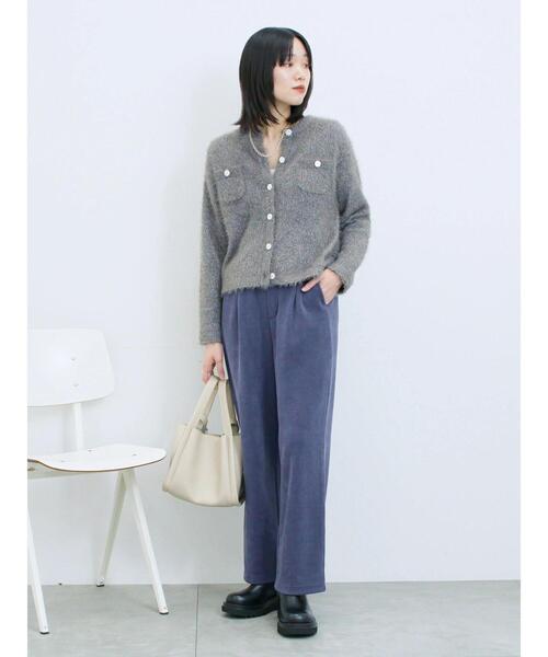 Samansa Mos2 blue(サマンサモスモスブルー)の「フェザーニットカーディガン(カーディガン/ボレロ・レディース・チャコールグレー/モカ/シルバーグレー・F)」の12枚目の写真