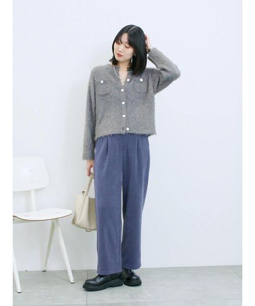 Samansa Mos2 blue(サマンサモスモスブルー)の「フェザーニットカーディガン(カーディガン/ボレロ・レディース・チャコールグレー/モカ/シルバーグレー・F)」の13枚目の写真