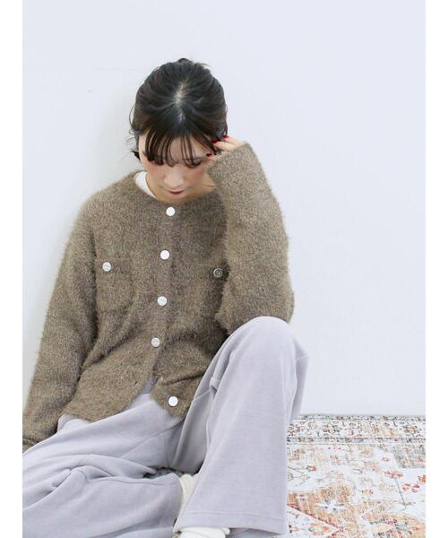 Samansa Mos2 blue(サマンサモスモスブルー)の「フェザーニットカーディガン(カーディガン/ボレロ・レディース・チャコールグレー/モカ/シルバーグレー・F)」の16枚目の写真