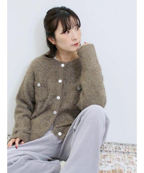 Samansa Mos2 blue(サマンサモスモスブルー)の「フェザーニットカーディガン(カーディガン/ボレロ・レディース・チャコールグレー/モカ/シルバーグレー・F)」の17枚目の写真