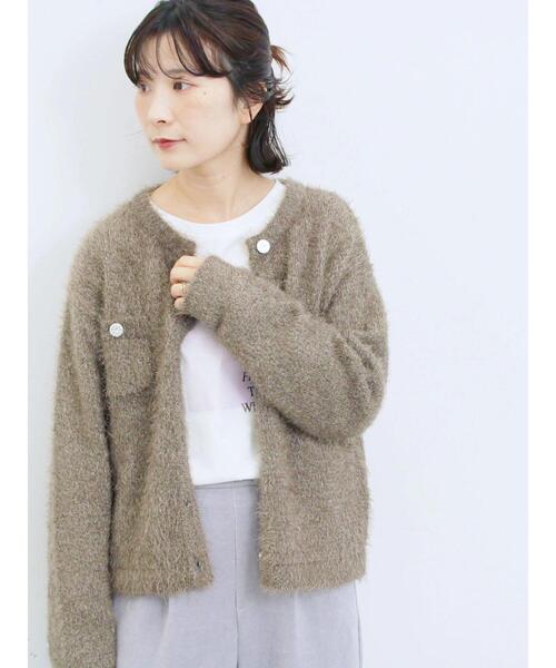 Samansa Mos2 blue(サマンサモスモスブルー)の「フェザーニットカーディガン(カーディガン/ボレロ・レディース・チャコールグレー/モカ/シルバーグレー・F)」の18枚目の写真