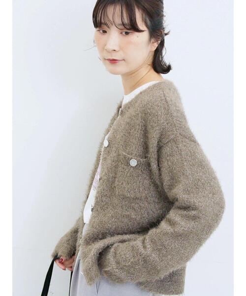 Samansa Mos2 blue(サマンサモスモスブルー)の「フェザーニットカーディガン(カーディガン/ボレロ・レディース・チャコールグレー/モカ/シルバーグレー・F)」の21枚目の写真