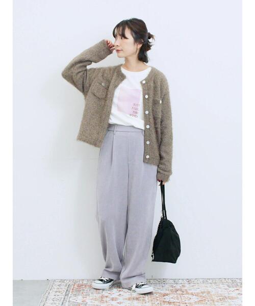 Samansa Mos2 blue(サマンサモスモスブルー)の「フェザーニットカーディガン(カーディガン/ボレロ・レディース・チャコールグレー/モカ/シルバーグレー・F)」の22枚目の写真