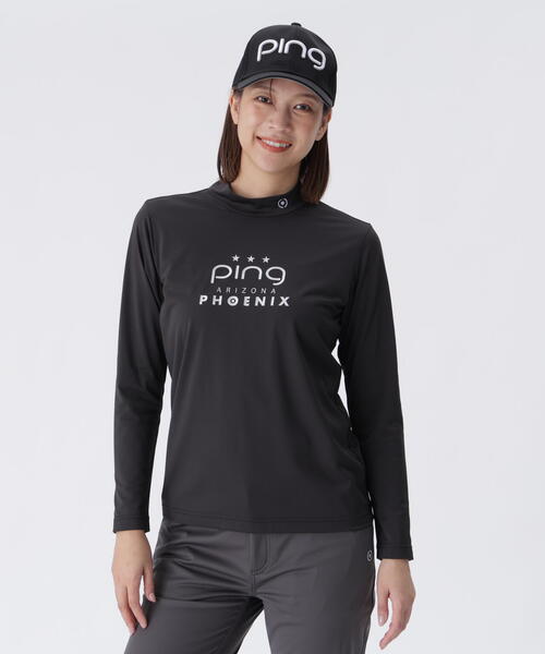 【ホワイト】トリコットハイネックシャツ <LADIES LINE> (LADIES) セール】【PING APPAREL】トリコットハイネックシャツ ＜LADIES LINE