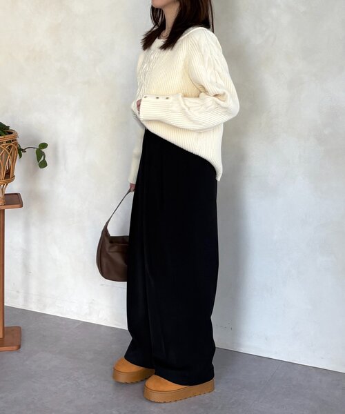 Thevon（ゼボン）の「厚底ショートムートンブーツ（ブーツ・レディース・キャメル/ブラック・M/L）」の19枚目の写真