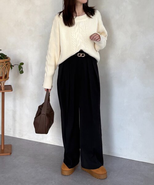 Thevon（ゼボン）の「厚底ショートムートンブーツ（ブーツ・レディース・キャメル/ブラック・M/L）」の20枚目の写真