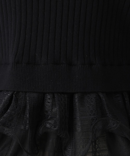 MISCH MASCH(ミッシュマッシュ)の「ペプラムラッフルニット(ニット/セーター・レディース・ブラック/ホワイト・フリ-)」の10枚目の写真