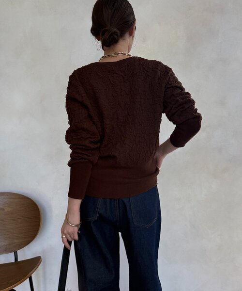 DouDou（ドゥドゥ）の「【WEB限定】フクレジャガードクルーネックカーディガン（カーディガン/ボレロ・レディース・アイボリー/ブルー/ブラウン・FREE）」の22枚目の写真