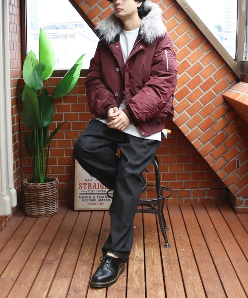 ８(eight)（エイト）の「N-2Bジャケット（ダウンジャケット/コート・メンズ・ブラック/ワイン/カーキ・MEDIUM/LARGE）」の19枚目の写真