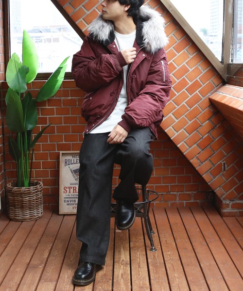 ８(eight)（エイト）の「N-2Bジャケット（ダウンジャケット/コート・メンズ・ブラック/ワイン/カーキ・MEDIUM/LARGE）」の21枚目の写真