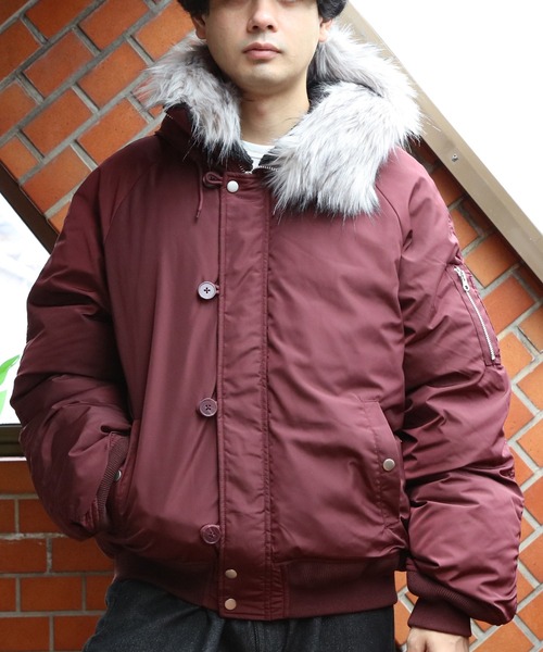 ８(eight)（エイト）の「N-2Bジャケット（ダウンジャケット/コート・メンズ・ブラック/ワイン/カーキ・MEDIUM/LARGE）」の12枚目の写真