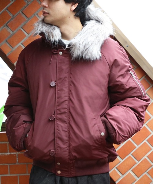 ８(eight)（エイト）の「N-2Bジャケット（ダウンジャケット/コート・メンズ・ブラック/ワイン/カーキ・MEDIUM/LARGE）」の13枚目の写真