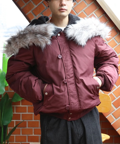 ８(eight)（エイト）の「N-2Bジャケット（ダウンジャケット/コート・メンズ・ブラック/ワイン/カーキ・MEDIUM/LARGE）」の14枚目の写真