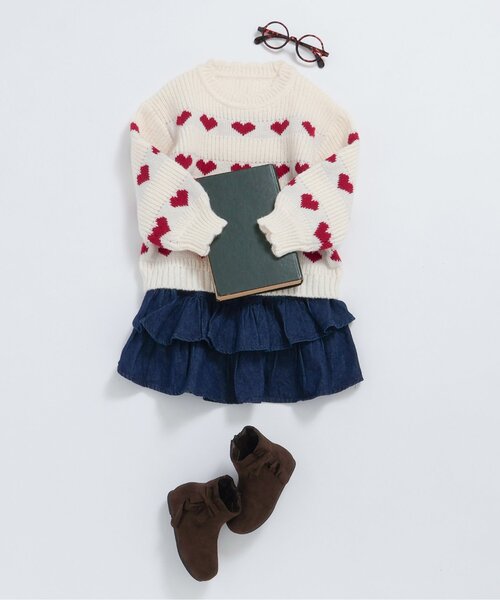 apres les cours（アプレレクール）の「【スカッツ】ティアードインパンツ付きスカート_ジュニア対応（スカート・キッズ・インディゴブルー/ブラウン/ピンク・140/130/120/110/100/90/80）」の21枚目の写真