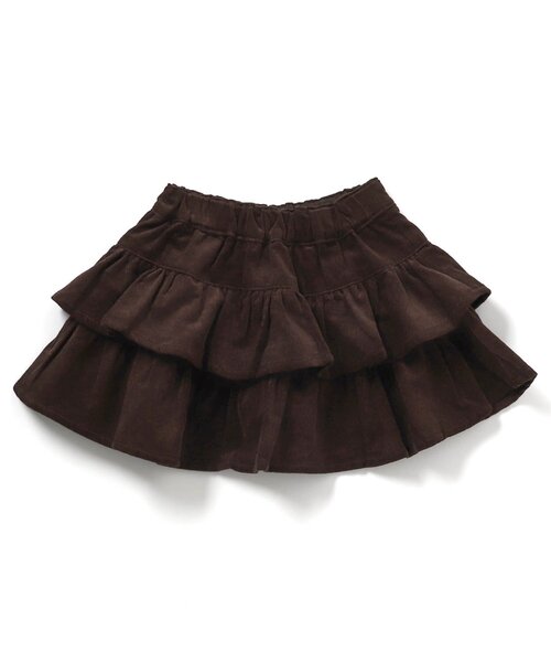 apres les cours（アプレレクール）の「【スカッツ】ティアードインパンツ付きスカート_ジュニア対応（スカート・キッズ・インディゴブルー/ブラウン/ピンク・140/130/120/110/100/90/80）」の4枚目の写真