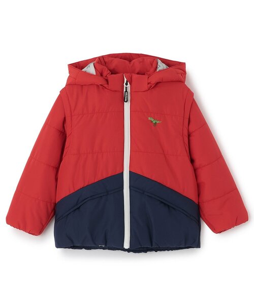 kladskap（クレードスコープ）の「恐竜3way中わたブルゾン（ブルゾン・キッズ・カーキ/黄緑系/レッド・90cm/120cm/130cm/100cm/110cm/80ｃｍ）」の2枚目の写真