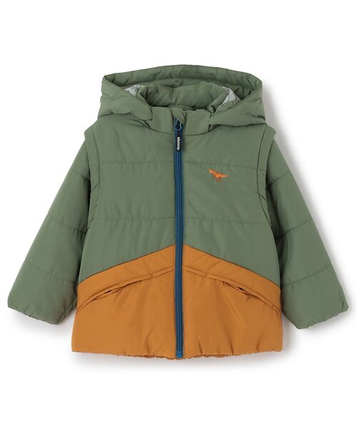 kladskap（クレードスコープ）の「恐竜3way中わたブルゾン（ブルゾン・キッズ・カーキ/黄緑系/レッド・90cm/120cm/130cm/100cm/110cm/80ｃｍ）」の3枚目の写真