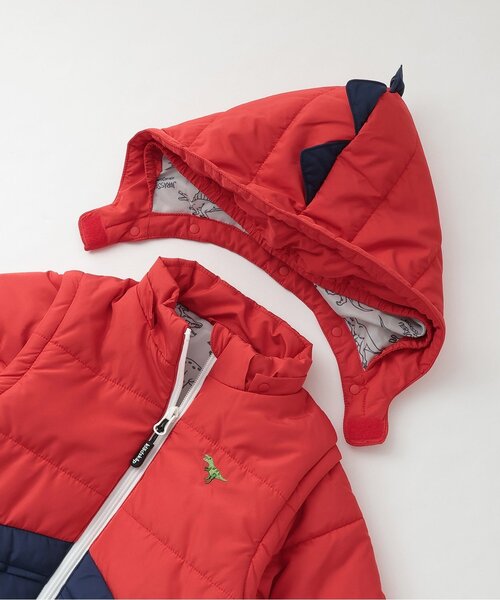 kladskap（クレードスコープ）の「恐竜3way中わたブルゾン（ブルゾン・キッズ・カーキ/黄緑系/レッド・90cm/120cm/130cm/100cm/110cm/80ｃｍ）」の7枚目の写真